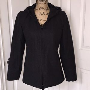 GAP Hooded Charcoal Gray Wool Coat - Size XS